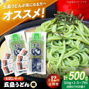 【ふるさと納税】【全12回定期便】五島うどん（磯乾麺）250g×2袋+あごだしスープ6袋　五島市/五島あすなろ会 うまか食品[PAS050]