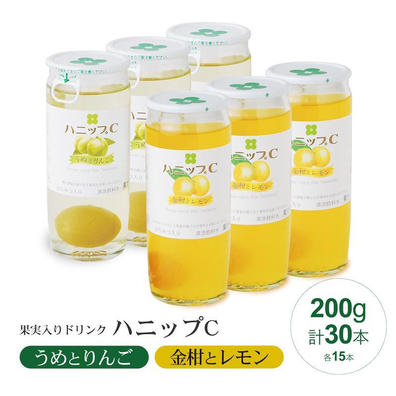 【ふるさと納税】果実入り清涼飲料水 ハニップC2種類セット | ドリンク ドリンクセット 清涼飲料水 和歌山 和歌山県 特産品 お取り寄せ 取り寄せ ご当地 お土産 ジュース うめ 梅 レモン 支援 上富田町 返礼品 ソフトドリンク りんご リンゴ 金柑 飲み物 果実 名産品 土産