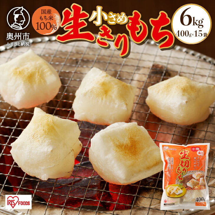 【ふるさと納税】 生きりもち小さめサイズ 個包装 400g × 15袋 （6kg） アイリスオーヤマ 国産もち米100％使用 切り餅 おもち 新年 お正月 [AV005]