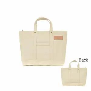 【ファスナー付き】A4サイズ対応　ポケット・キーフック付きの安心トート（ホワイト）/国産4号帆布　[George 1] T03045_2