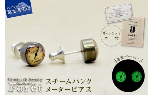 Steampunk スチームパンク メーター ピアス ジュエリー シルバー アクセサリー ハンドメイド 両耳用 山梨 富士吉田