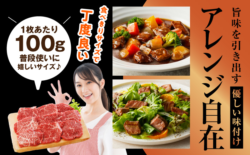 【氷温熟成×極味付け】黒毛和牛赤身もも  ステーキ 9枚 総量900g【100g×9枚 味付け 焼くだけ 簡単調理 牛肉】 mrz0435