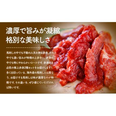 ふるさと納税 南阿蘇村 馬刺し 極上 赤身 2種 食べ比べ 《30日以内に出荷予定(土日祝除く)》 |  | 01