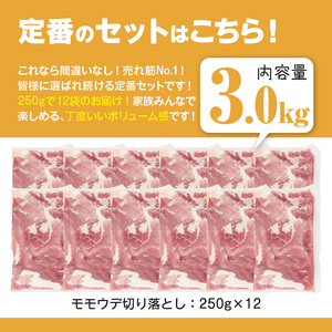 ＜2025年10月中に発送予定＞鹿児島県曽於市産 曽於ポーク切り落とし 計3.0kg(モモウデ切り落とし) 真空パック 豚肉 切り落とし【Rana】A811-10