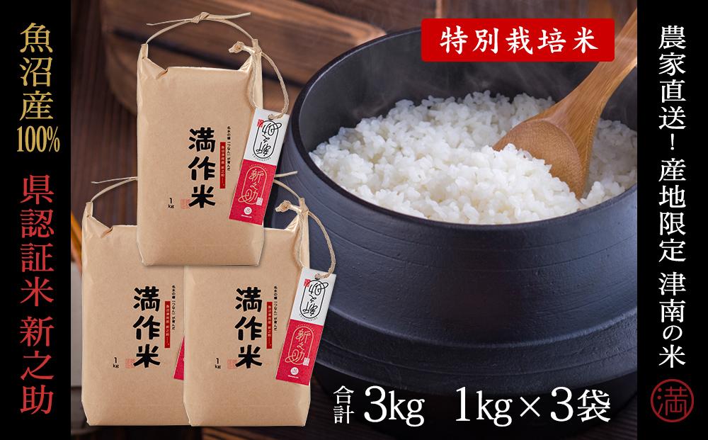 【令和8年産 先行予約】【県認証】魚沼津南産新之助 3kg 産地限定！農家直送