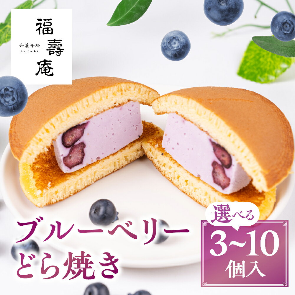 【ふるさと納税】ブルーベリーどら焼き 選べる【3個入り 6個入り 10個入り 】| どら焼き 和菓子 お菓子 ブルーべリー フルーツ スイーツ 飛騨高山 株式会社創 和菓子処福壽庵 PF003 PF004 PF005