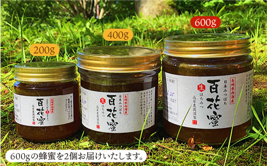 【数量限定】天然蜂蜜「百花蜜｣ 計1.2kg（600g×2個）《今年は希少です》＜高岸農園＞ [CCH003]