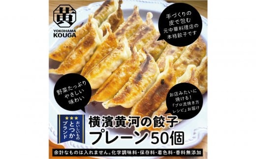 【 ぎょうざの横濱黄河 】野菜たっぷり！冷凍生餃子 プレーン50個