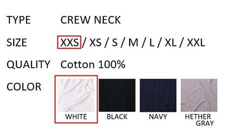 【XXSサイズ】 EIJI T－SHIRT クルーネック ホワイト _SM13-1 