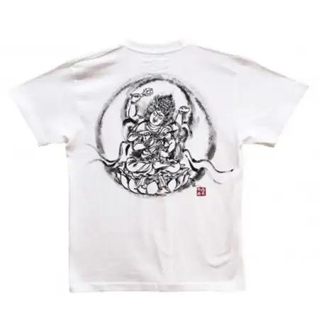 手描きTシャツ 仏画 愛染明王 白 (半袖 Mサイズ)【1615474】