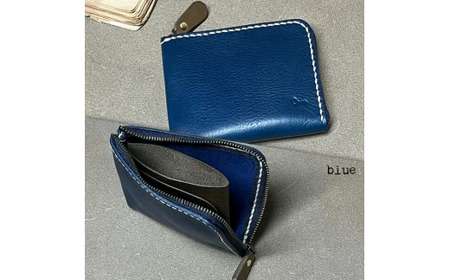 【革小物one】smart wallet ブルー｜財布 革財布