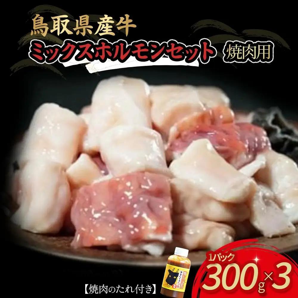 牛ホルモン 焼き肉用 ミックスホルモン（900g）鳥取県産牛 ホルモン タレ付き