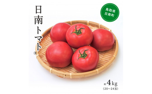 [№5667-0391]【北海道・離島へ発送不可】【期間限定】日南トマト®　約4kg（20～24玉／箱） トマト とまと 鳥取県 日南町
