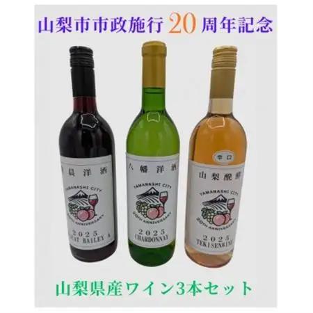山梨市市政施行20周年記念ワイン 3本セット(赤・白・ロゼ)【1702983】