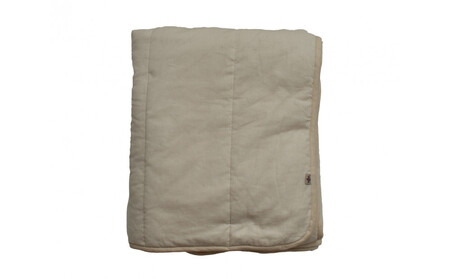 綿入りガーゼキルトケット　シングル（カフェオレ・ベージュ）