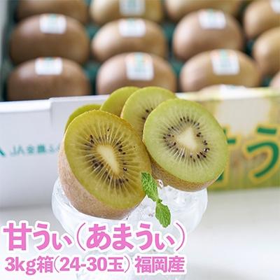 ふるさと納税 篠栗町 福岡限定!ブランドキウイ「甘うぃ(あまうぃ)」約3kg箱(24-30玉)(篠栗町)