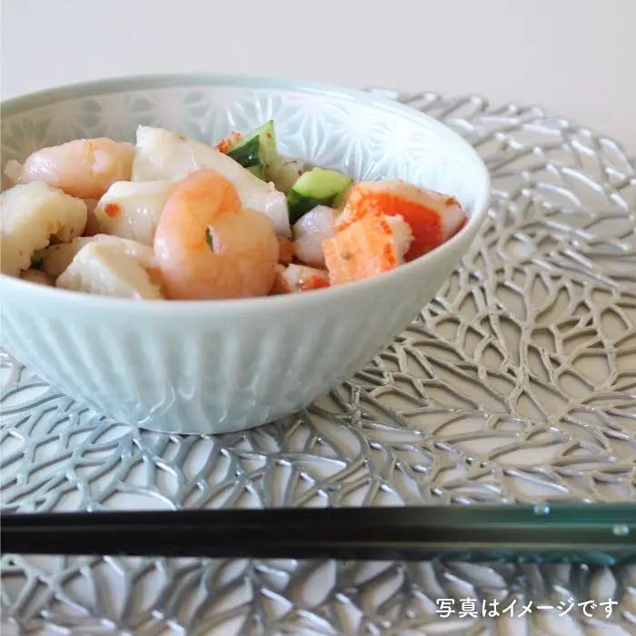 【波佐見焼】麻の葉シリーズ ボウル ブルー M 5個セット 食器 皿 【陶芸ゆたか】 [VA46]  波佐見焼