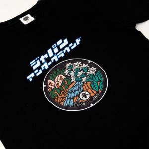 ＜XLサイズ＞高槻市 マンホールTシャツ 黒