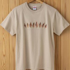 世界で唯一!着る山菜!!【みょうがTシャツ・サンドベージュ】 半袖 ファッション メンズ レディース 洋服 新潟  Lサイズ