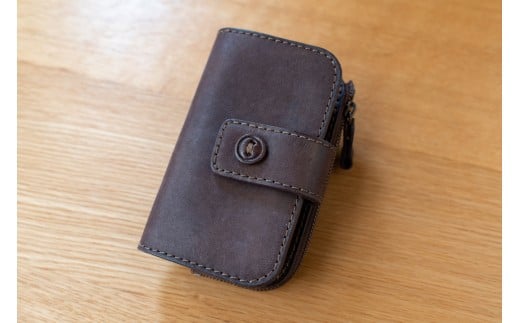 マルチファスナーキーケース（ダークブラウン）