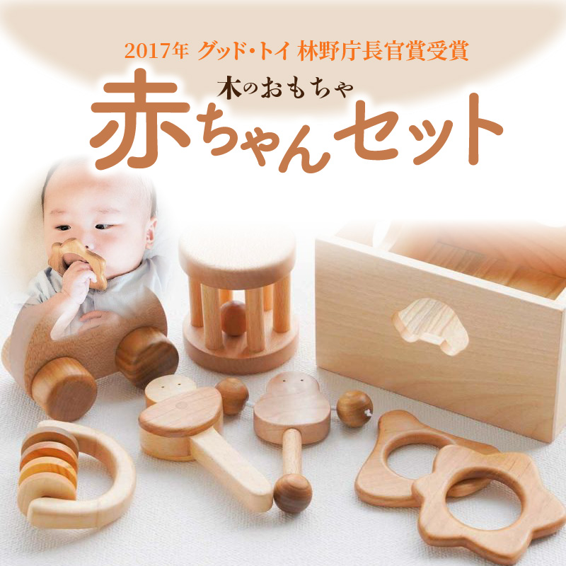 M05-0013_木のおもちゃ 2017年グッド・トイ 林野庁長官賞受賞 赤ちゃんセット