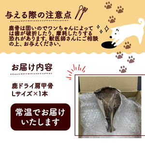 鹿ドライ肩甲骨Lサイズ（23㎝以上）ペット用品 ペットグッズ ペットフード ドッグフード 無添加 肩甲骨 ボーン 歯 健康 国産 ストレス解消 ジビエ 鹿 鹿肉 わんちゃん ペット用品 犬用 ご褒美 