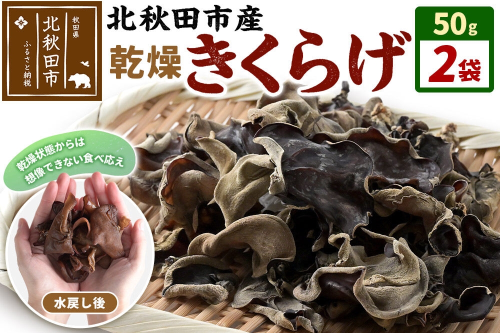 
                  国産 乾燥きくらげ 100g 天日干し 秋田県北秋田市産 [きくらげ 木耳 キクラゲ 乾燥 手のひらサイズ 秋田県 北秋田市]
                