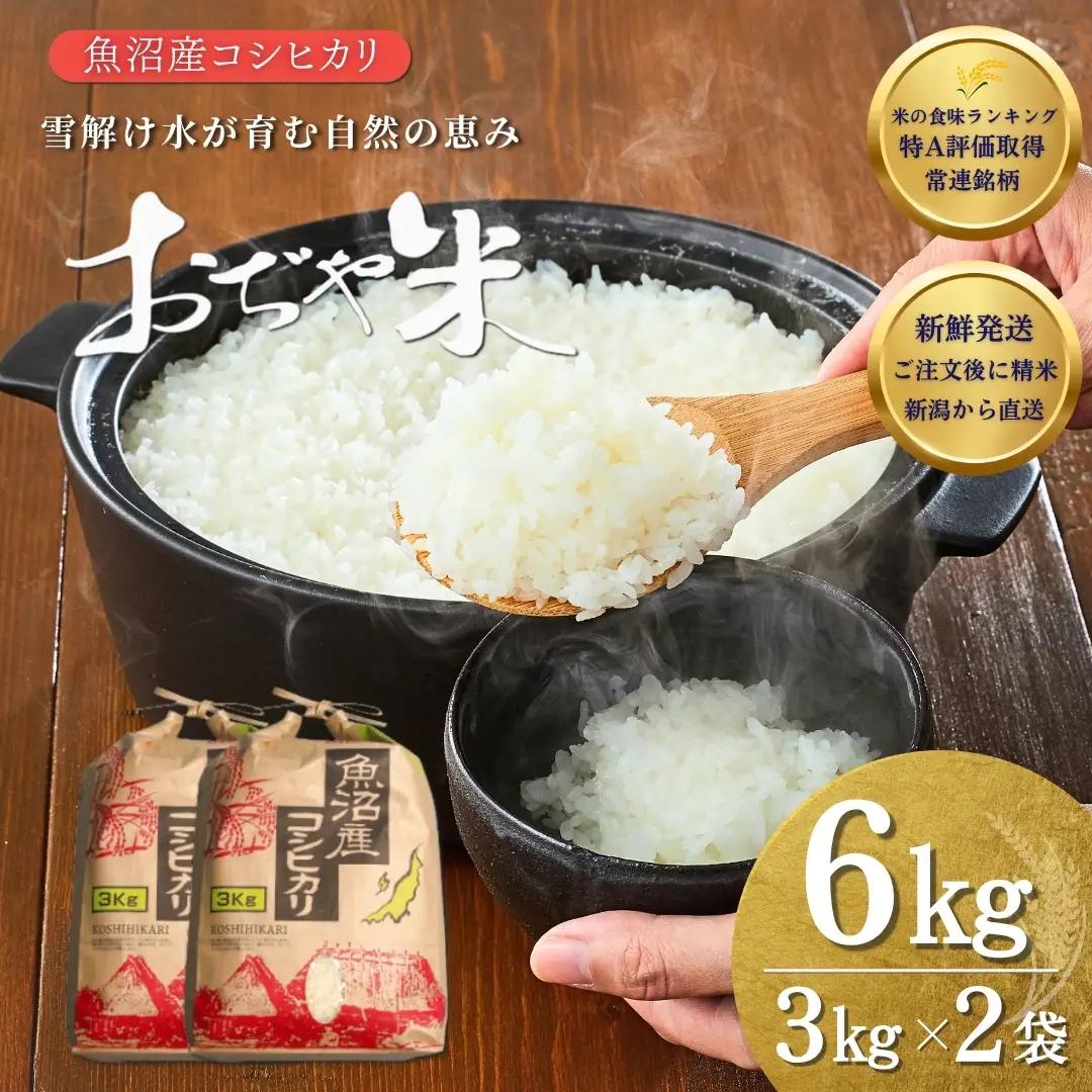 【令和7年 コシヒカリ】魚沼産コシヒカリ「おぢや米」 6kg（3キロ×2）| 特A 新潟県 小千谷市 魚沼地域