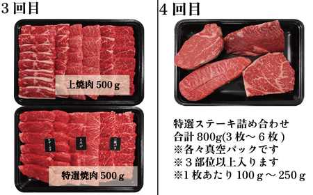 【定期便】都萬牛　4カ月定期便プレミアムセット　国産牛肉＜15-7＞