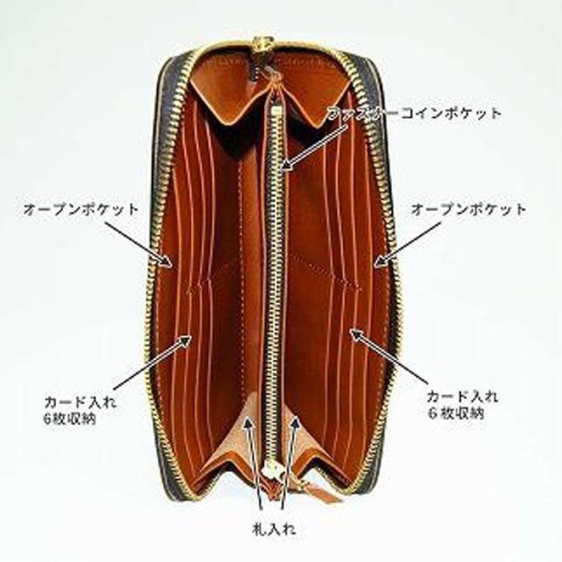 福岡市 Foglia オイルレザーラウンド 長財布 ブラウン