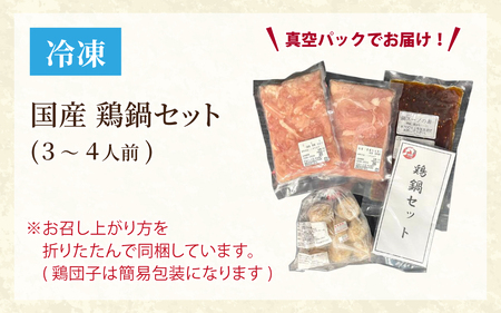 国産 鶏鍋セット【3～4人前】　B-019006