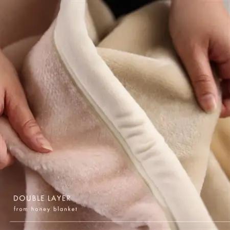 【アクリル毛布2枚合わせ シングルサイズ ピンク×ブラウン】140×200cm 大阪府忠岡町産【1512528】
