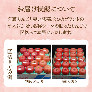 江刺りんご「サンふじ」＆赤い誘惑「サンふじ」 食べ比べセット　約2.5kg 8-10玉 江刺りんご 「サンふじ」＆赤い誘惑 「サンふじ」 食べ比べセット 約2.5kg 8-10玉 [AQ099]