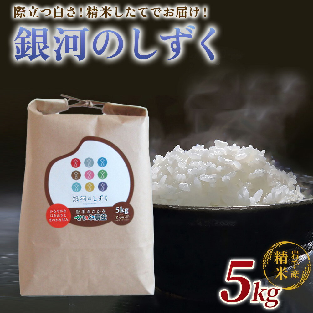 【ふるさと納税】【 令和7年産 】 米 銀河のしずく5kg 新米 岩手 ブランド米 定期便 お米 こめ コメ ごはん ご飯 精米 産地直送 せいぶ農産米 岩手県 北上市 産 R7年産 農薬節約栽培 北上産 白米 精米 シャリ 西部開発農産 岩手県 北上市