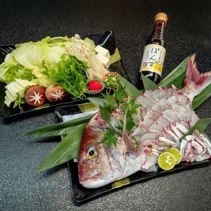 天然鳴門鯛「鯛しゃぶ」（1匹）淡路野菜添え