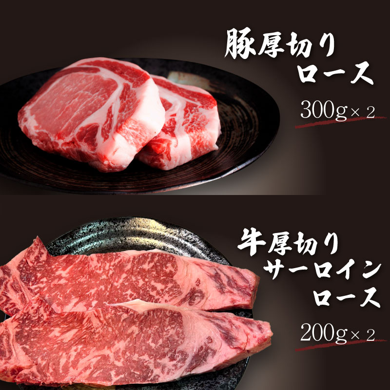 【冷凍】富士湧水ポーク・甲州ワインビーフ熟成肉 ステーキ食べ比べセット  肉 パーティー 豚肉 牛肉 鍋 お祝い 誕生日