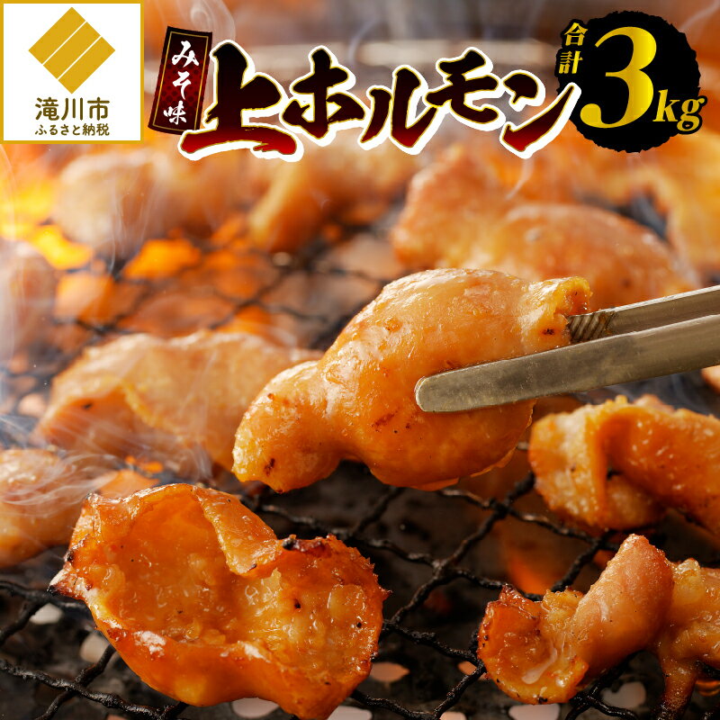 【ふるさと納税】居酒屋さ蔵 みそ味上ホルモン300g×10袋｜ 北海道 ホルモン 焼肉 BBQ 味付き 3kg 300g×10袋 伝統の味 味噌 みそ味 冷凍便 ギフト 贈り物 滝川市