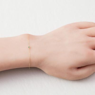 ふるさと納税 大津市 【K10 エメラルドブレスレット】5月誕生石 毎日輝く 天然石ジュエリー 10金 イエローゴールド |  | 01