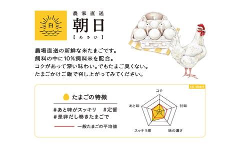 【12ヵ月定期便】ココテラスの朝日（白たまご）55個 + 5個保証（計60個）