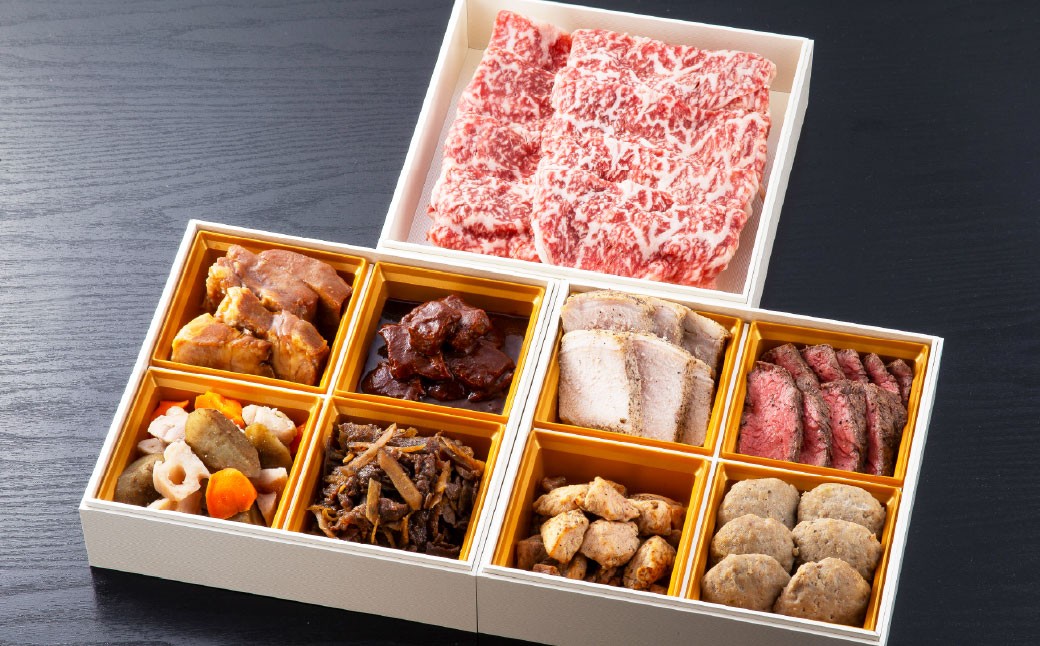 豊後のお肉おせち 三段重 9種類 計1.75kg 【2025年12月25日～30日到着予定】