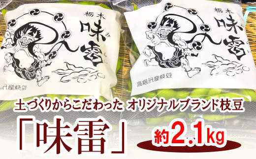 
土づくりからこだわったオリジナルブランド枝豆「味雷」約2.1kg（300g×7袋）| えだまめ えだ豆 濃厚 オリジナル 産地直送
※2023年8月頃～9月下旬頃に順次発送予定
※北海道・沖縄・離島への配送不可
※着日指定不可
