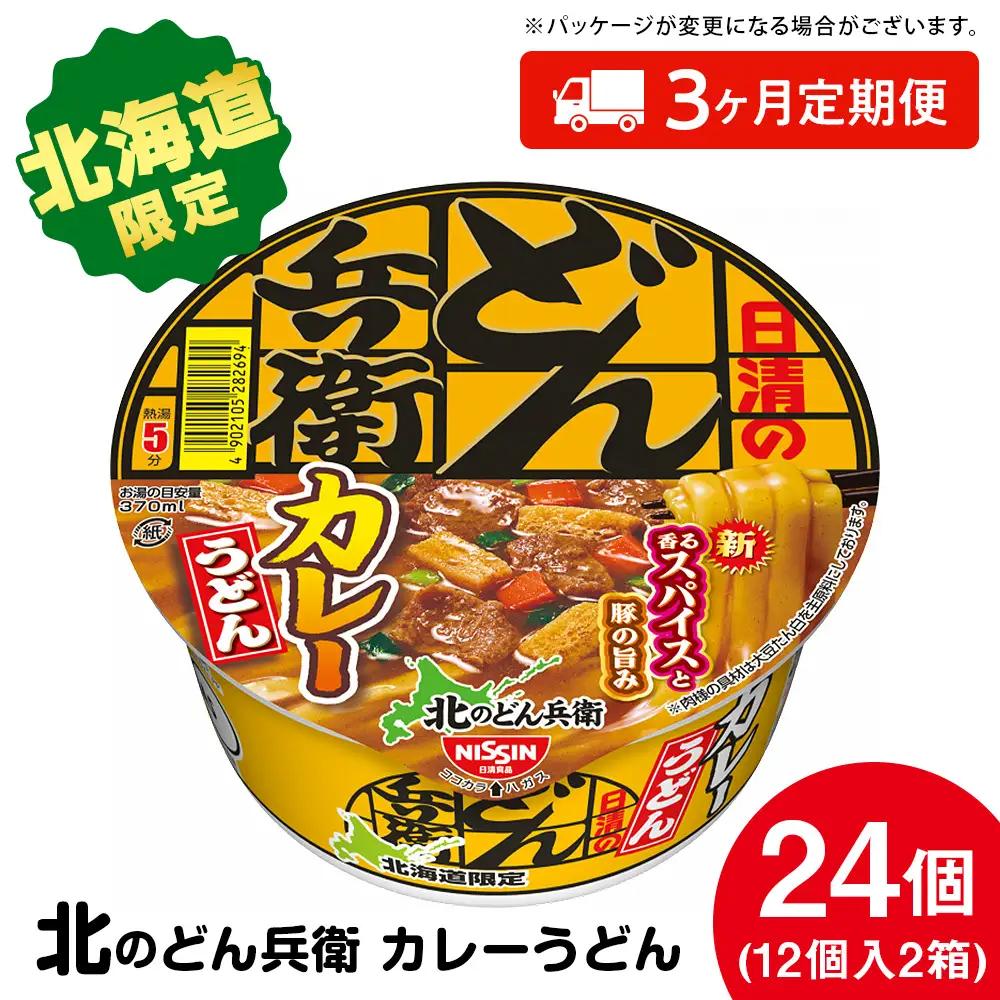 【9月30日受付終了】【定期便3カ月】日清 北のどん兵衛 カレーうどん [北海道仕様]24個