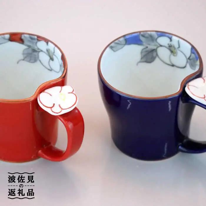 【波佐見焼】花絵蒔（はなえまき）ペア マグカップ スープマグ スープカップ 陶器 食器 皿 【仙右エ門陶房】 [ZD17] 波佐見焼