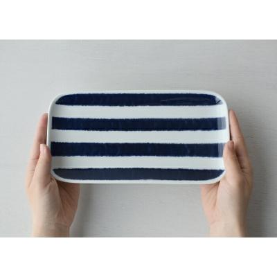 ふるさと納税 長崎県 【波佐見焼】23.5×12cm長角皿5枚組藍染十草【西海陶器】5　32569 |  | 01