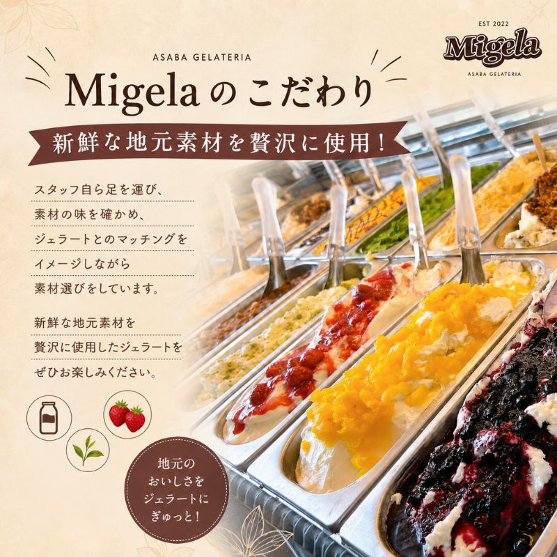 【Migela × en&amp;...chiffon】手作りジェラート6個と米粉シフォン4個の季節セット　ジェラート スイーツ 米粉 シフォン ケーキ アイス デザート Migela 静岡 袋井市