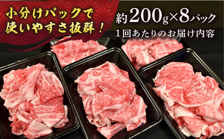 【6回定期便】【A4-A5】 長崎和牛 特選切り落とし 約1.6kg（200g×8パック） 長与町/meat shop FUKU[ECS023]
