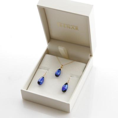 ふるさと納税 豊見城市 しずくホタルガラス(小)ピアス/ペンダント K18セット【K18_Set-1】 |  | 01