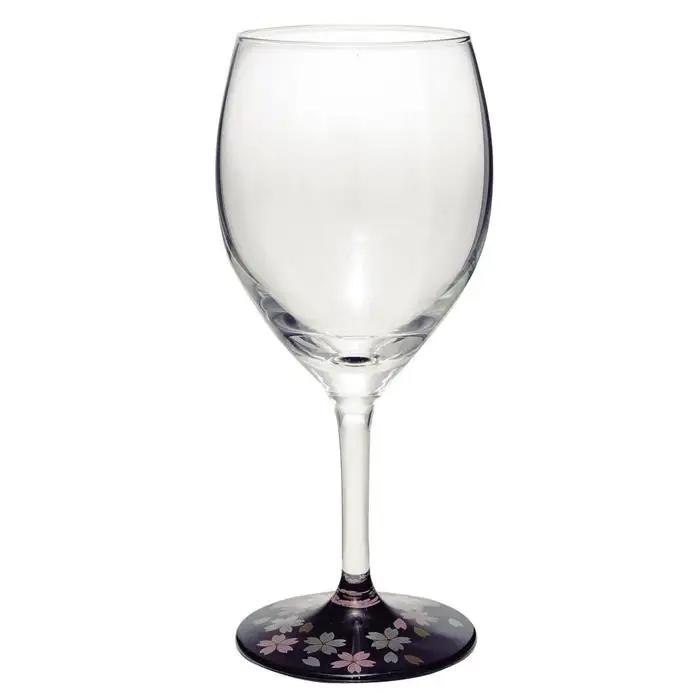 ぬりもん de Verre ワイングラス 蒔絵 桜 黒