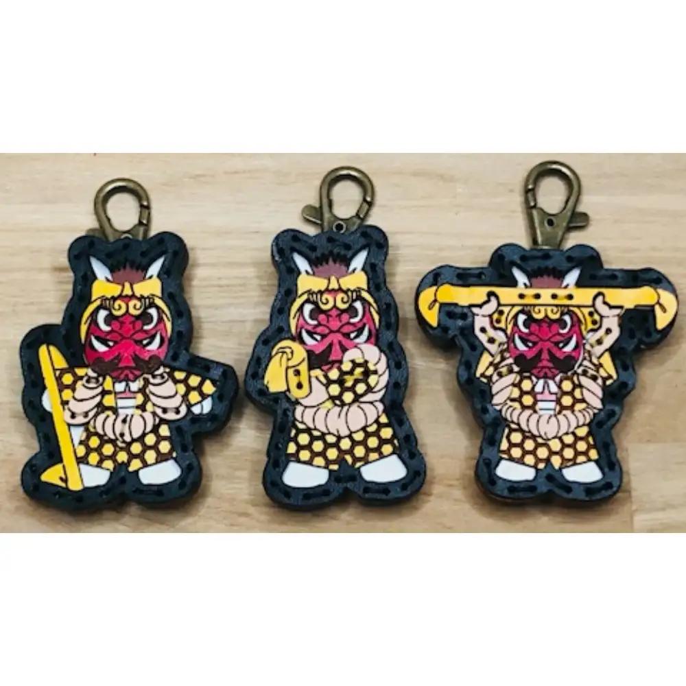 ヤブ3点  レザーキーホルダーセット 一点もの 革 キーリング レディース メンズ 鍵 バッグチャーム ストラップ 革小物 かわいい 動物 キャラクター ギフト プレゼント 送料無料 ku022-00