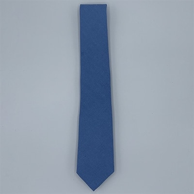 クラバットユキジ製　ソフト・デニムタイ(ホリゾンブルー)